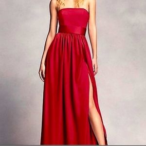 White by Vera Wang Strapless Floor Length Matcha Gown